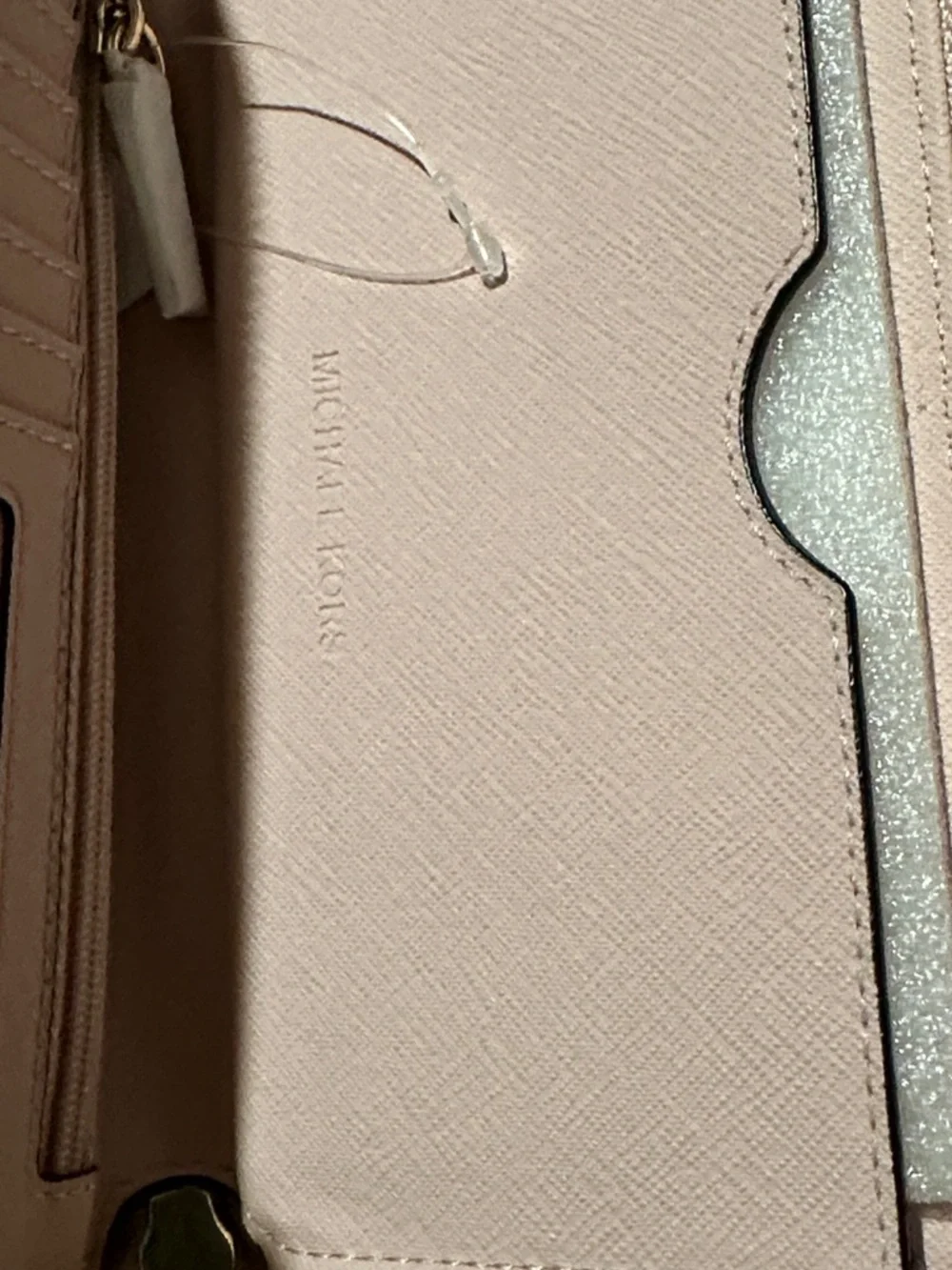 Michael Kors Dusty Pink Pebbled Leather Wristlet Wallet